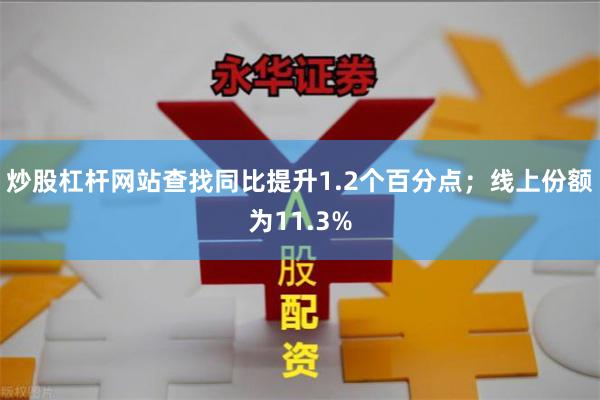 炒股杠杆网站查找同比提升1.2个百分点；线上份额为11.3%